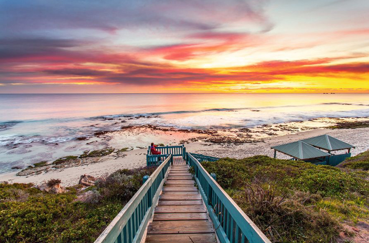 sunset at the beautiful beach