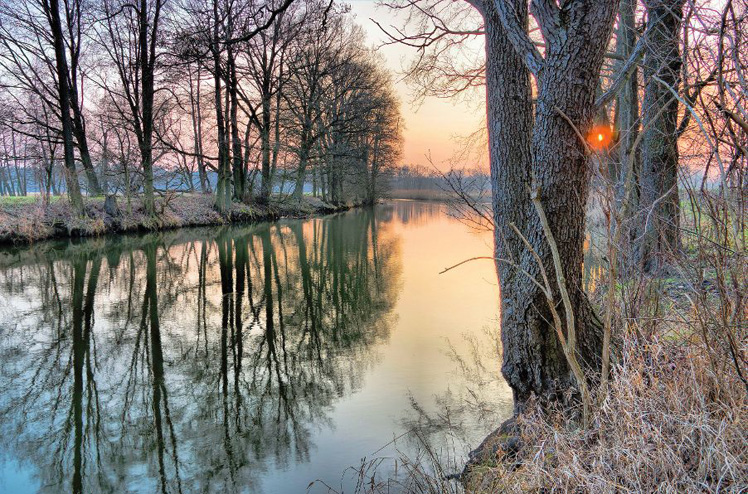 Spree im Winter Sonnenuntergang - river Spree in winter 01