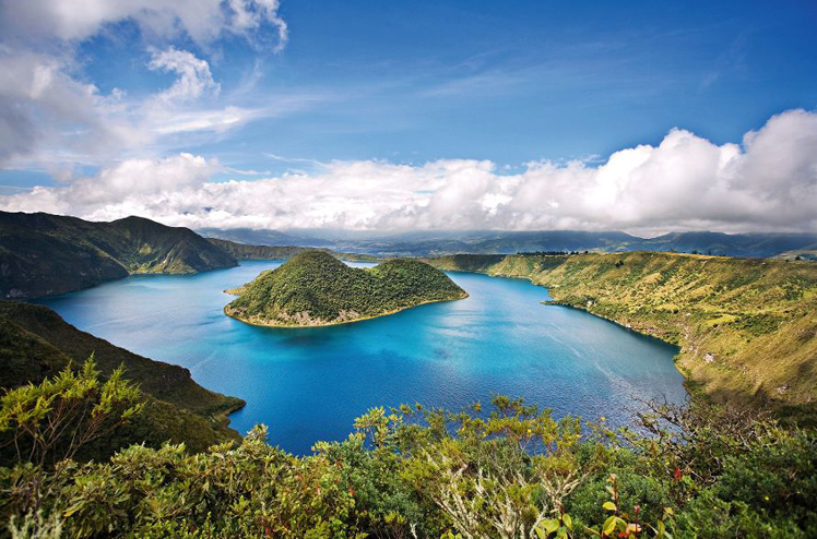 Cuicocha caldera and lake in Ecuador South America