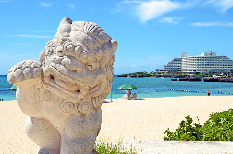 Pretty Shisa in Onna Beach, Okinawa, japan