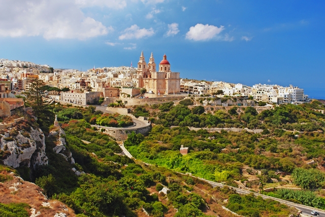 View of church St Mary in the Mellieha, Malta