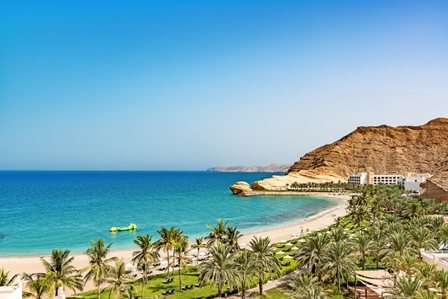 Omani Coast Landscape in Muscat, Oman. It is located east of Muscat.