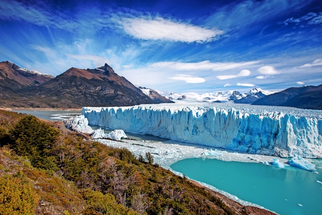 The Perito Moreno glacier in Glaciares National Park outside El Calafate, Argentina