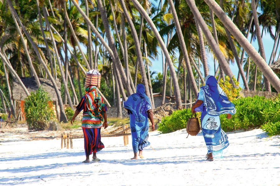 Zanzibar wimen on sandy beach